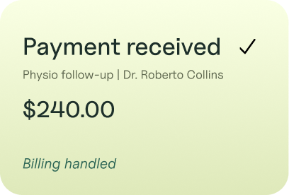Payment received — $240.00